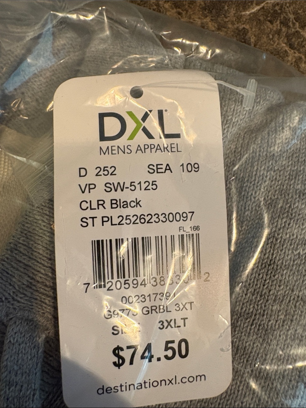 DXL Men’s Black Sweatshirt - Classic Pullover